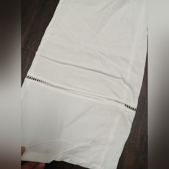 Vera Bradley Cream Wide-Leg Pants with Lace Trim - Picture 7 of 10